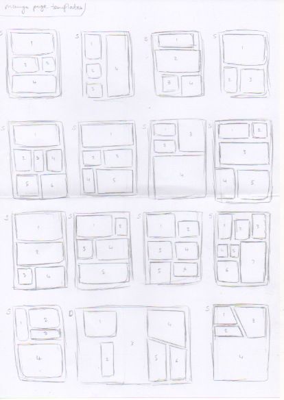 a bunch of drawings that are on top of a sheet of paper with numbers in it