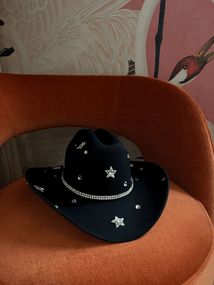 Starry Night Cowboy Hat | EastnWest – eastnwest label Black Cowboy Hat Decorated, Star Cowgirl Hat, Jeweled Cowboy Hat, Black Sparkly Cowboy Hat, Black Glitter Cowboy Hat, Cowboy Hat Glitter, Space Cowboy Hat, Bedazzled Cowboy Hats, Black Rhinestone Cowboy Hat