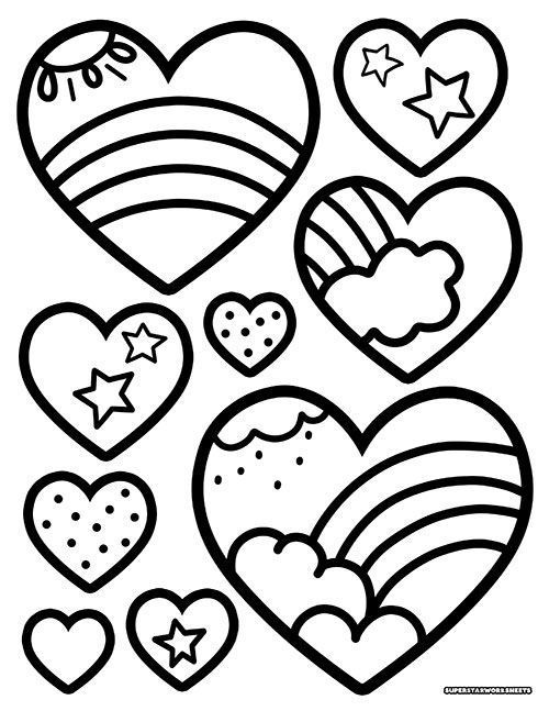 Heart Coloring Pages #freeprintablecoloringpa Beginner Coloring Pages, Valentines Day Preschool Crafts For Kids, Doodle Hearts Simple, Heart Coloring Pages For Adults, Hearts To Color Free Printable, Heart Mandala Coloring Pages, Hearts Template Printable Free, Vday Coloring Pages, Valentines Colouring Pages