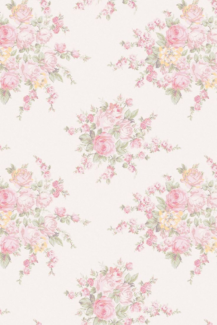 a wallpaper with pink flowers and green leaves