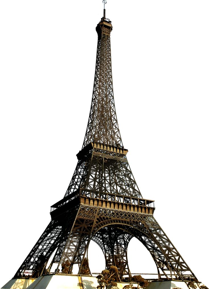 the eiffel tower is shown against a white sky