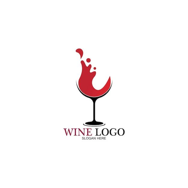 a wine glass logo with red liquid coming out of it