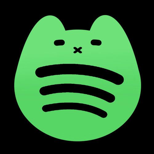 an image of a green cat face on a black background with the word x in it's center