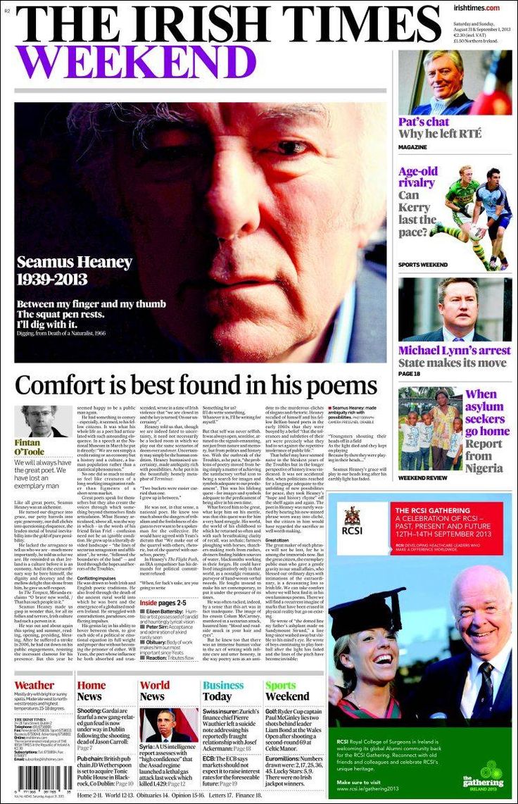 the irish times newspaper front page