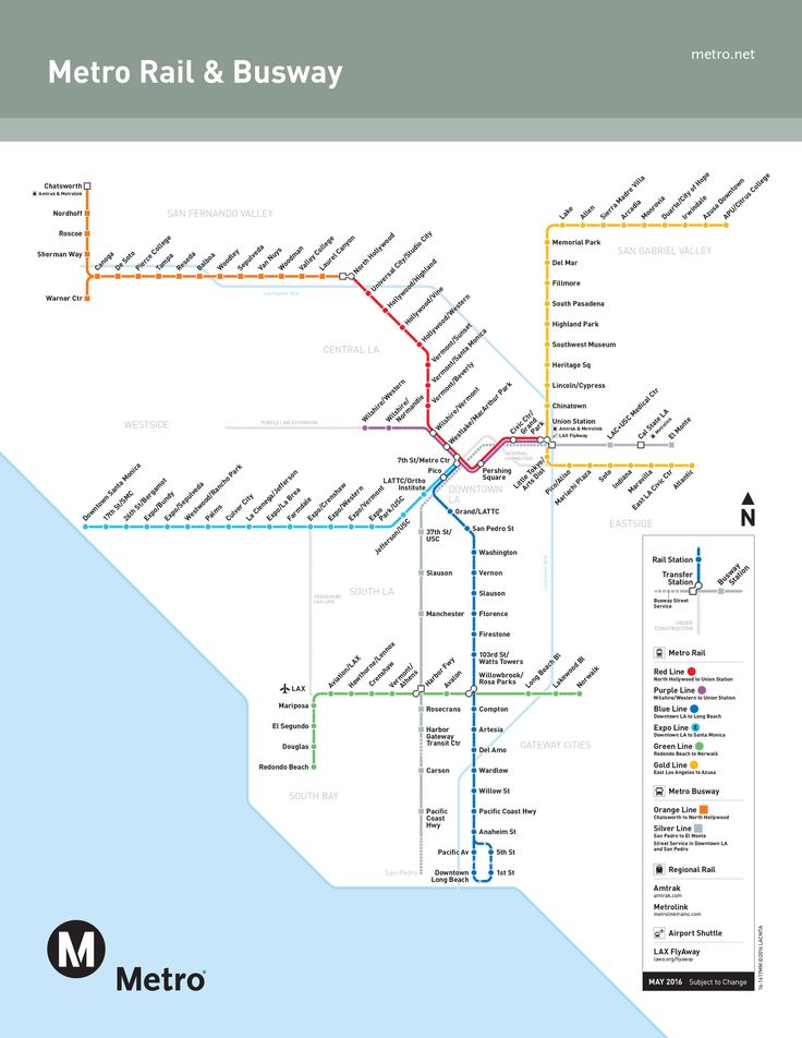 the metro rail and bus map