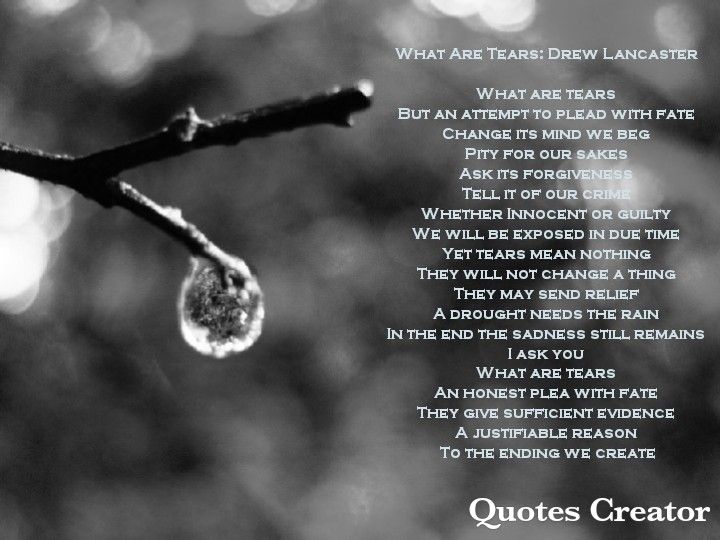 a black and white photo with the words quotes creator written in front of water droplets