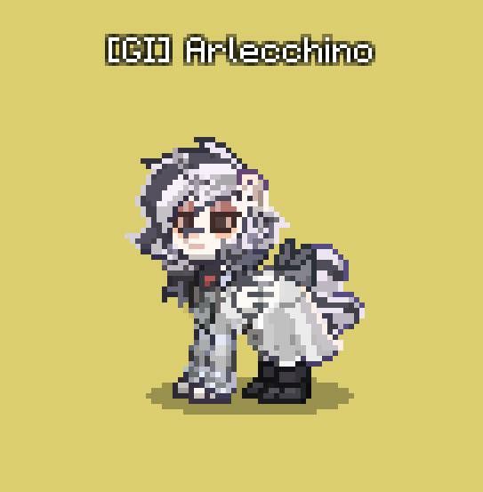 an animal pixel art with the words wild arecchino on it's side