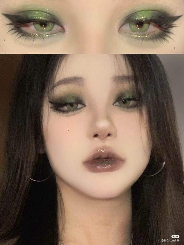 Drag Make-up, Makeup Tip, Cute Eye Makeup, Makeup To Try, Smink Inspiration, Ethereal Makeup, Green Makeup, Makijaż Smokey Eye, Eye Makeup Designs