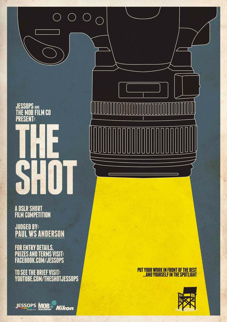 a movie poster for the film the shot with an image of a camera on it