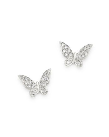 Meira T 14K White Gold Diamond Butterfly Stud Earrings Butterfly Diamond Earrings, Surprise Baby, Butterfly Earrings Gold, Simple Butterfly, Butterfly Stud Earrings, Diamond Butterfly, Butterfly Earrings Stud, Baby Jewelry, Demi Fine Jewelry