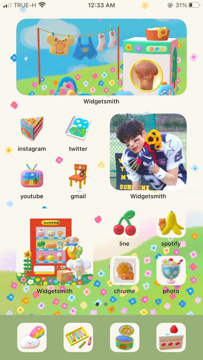 an image of a child's phone screen with pictures and words on the screen