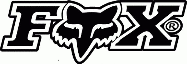 the fox logo is shown in black and white