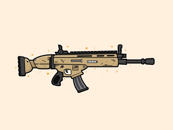 Scar Assault Rifle Illustration by Christine Wilde Fortnite Cake, Hot Wheels Garage, Fall Guys, Stark Industries, Hampshire Uk, Sketch Poses, Chicano Art, Ghost In The Shell, Logo Designer