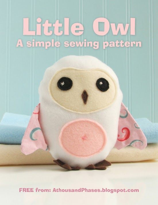 an owl stuffed animal sitting on top of a pillow with the words little owl above it