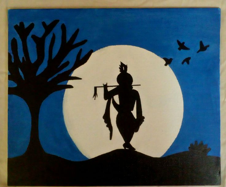 a painting of a person holding an arrow in front of a full moon