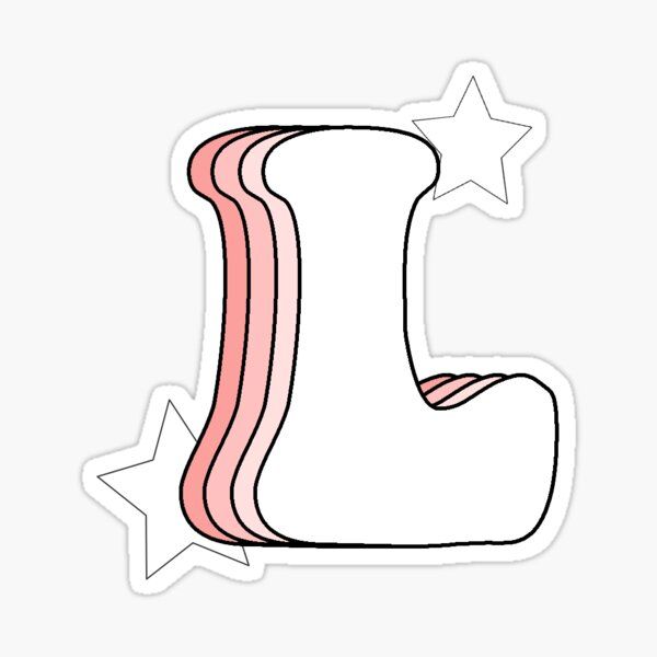 the letter l with stars sticker