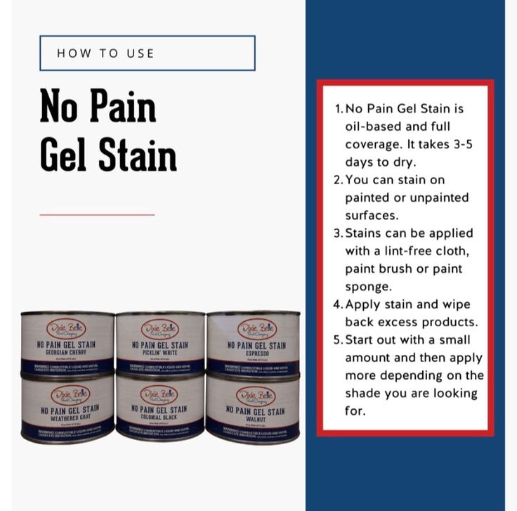 the instructions for how to use no pain gel stain