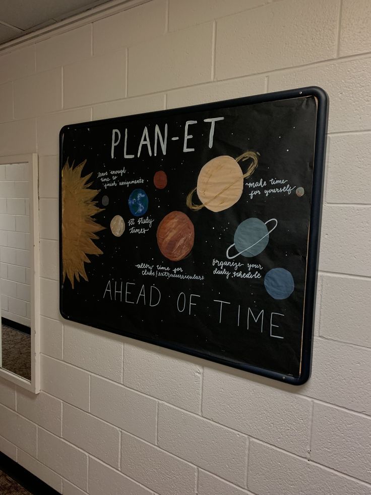 a sign on the wall that says plan - t ahead of time