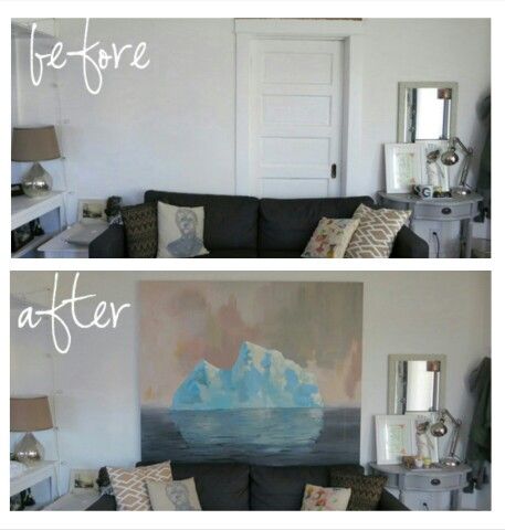 before and after pictures of a living room