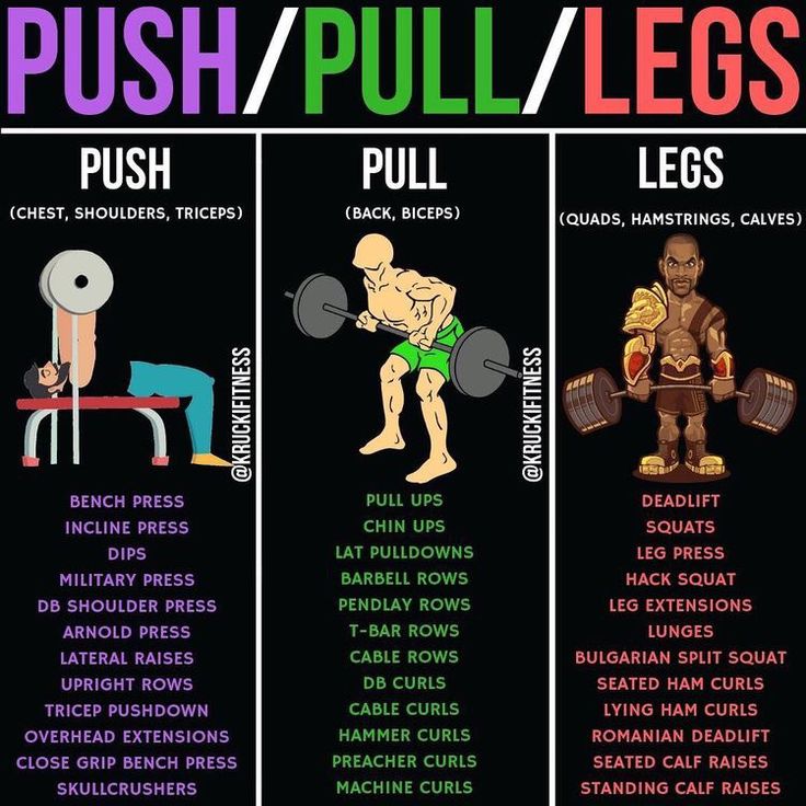 the different types of push and pull legs are shown in this chart, which shows how to