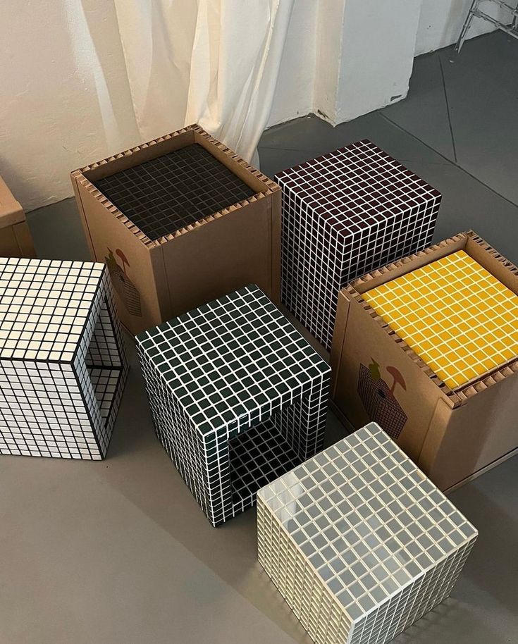 Custom Cubes Made From Recycled Tiles. Tile Shelf, Coffee Table - Etsy Tiled Cube, Tile Shelf, Shelf Coffee Table, Recycled Tile, Tile Furniture, Mosaic Table, Grout Color, Color Tile, Home Living Room