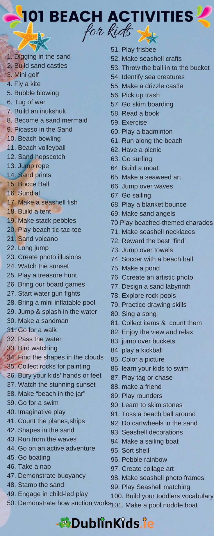 the top ten beach activities for kids