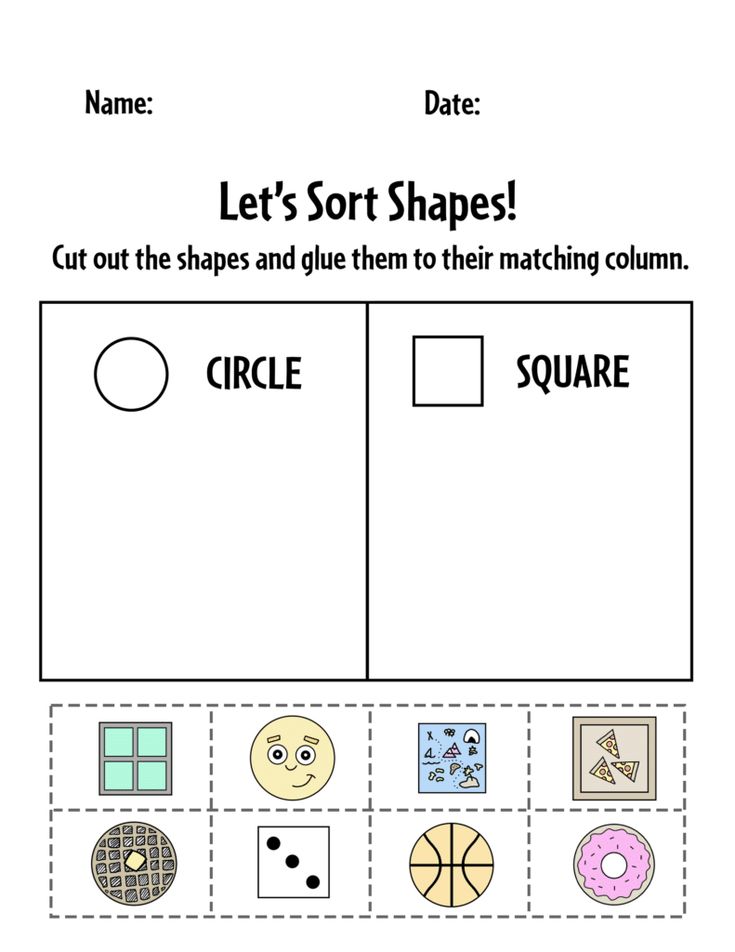 a printable worksheet to teach children about shapes