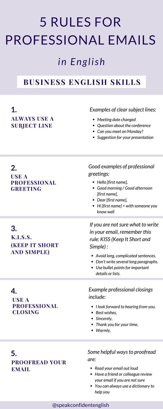 an english resume is shown with the title'5 rules for professional emails in english