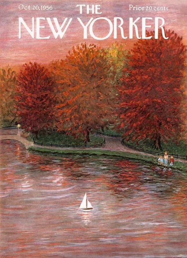 The New Yorker October 20 1956 Autumn Cover - Fall Fridays Volume 4 Model Sailboats, New Yorker Cover, The New Yorker Magazine, New Yorker Magazine, New Yorker Covers, Fashion Magazine Cover, October 20, Vintage Diy, Vintage Magazines