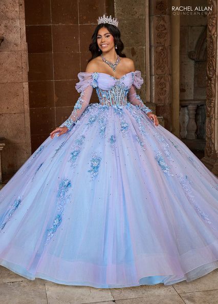 Sage Long Off Shoulder Ball Gown Quinceanera Dress for $959.99 – The Dress Outlet Quince Dresses Corset, Quinceanera Dresses Cinderella, Off Shoulder Corset, Purple Quinceanera Dresses, Quinceanera Themes Dresses, Quinceañera Dresses, Off Shoulder Ball Gown, Tulle Applique, Quinceñera Dresses