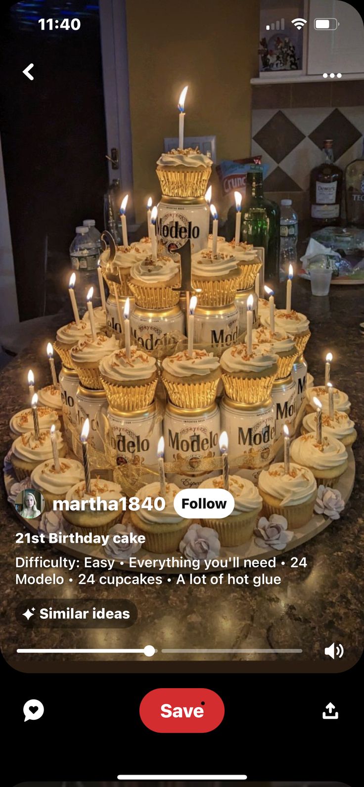 an image of a birthday cake with candles on it