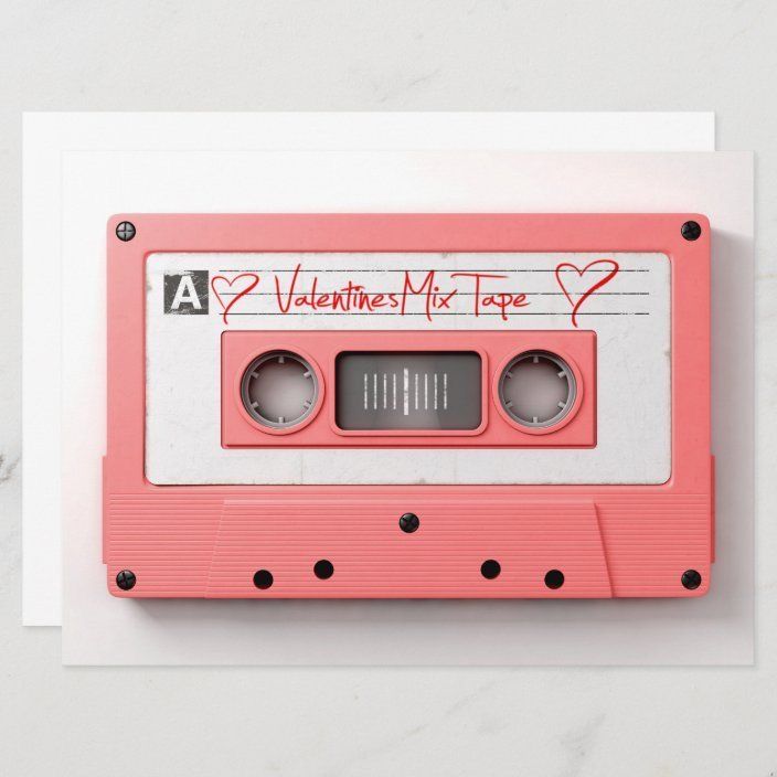 a pink cassetter with the words valentine's day tape on it