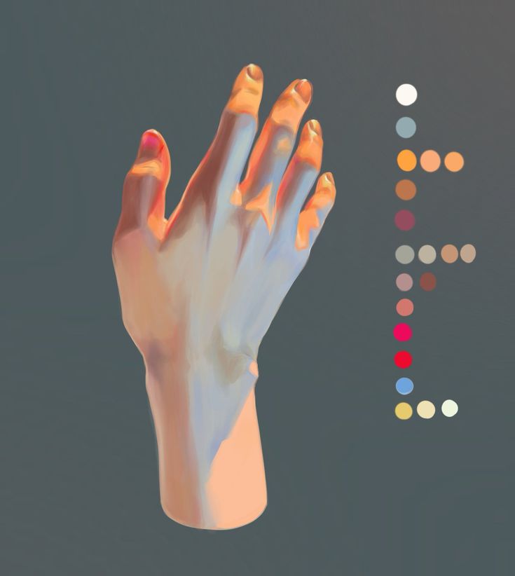 a person's hand with different colored nails