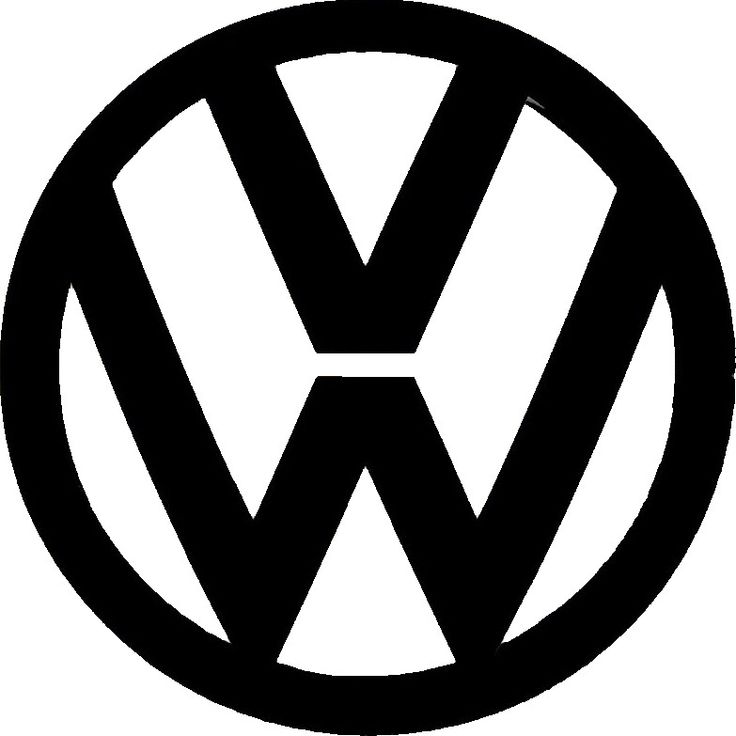 the word vw in a circle with an arrow on it's center side