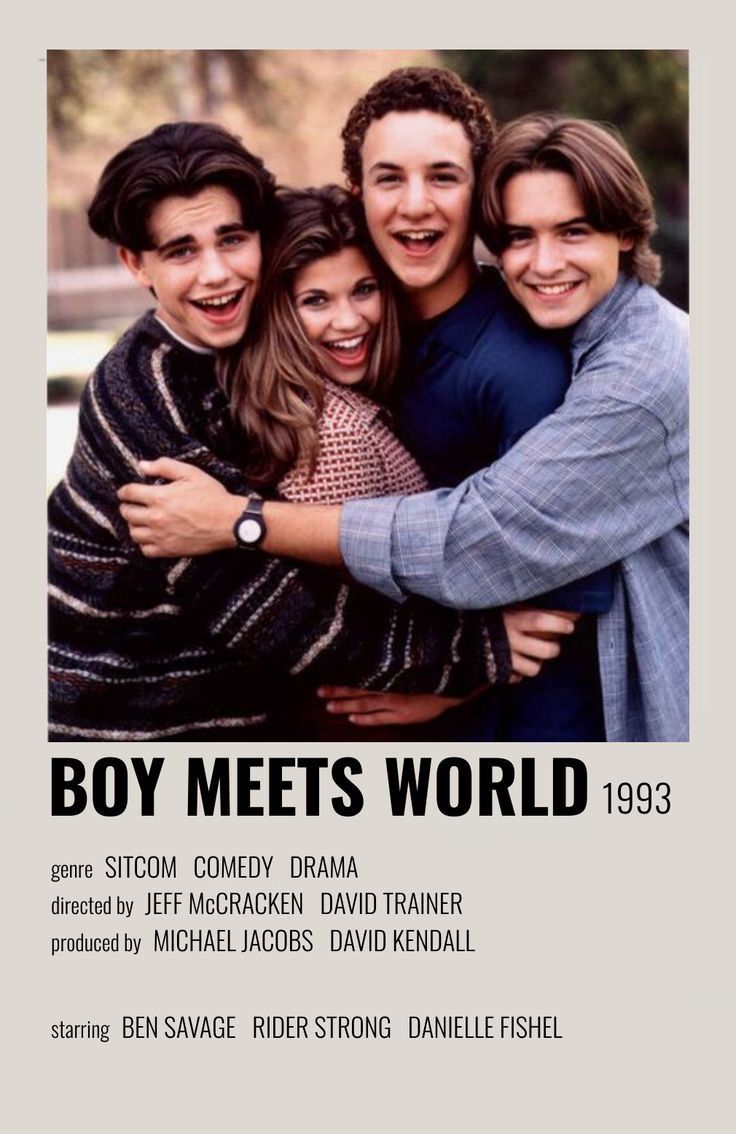 the cast of boy meets world posing for a photo together with their arms around each other