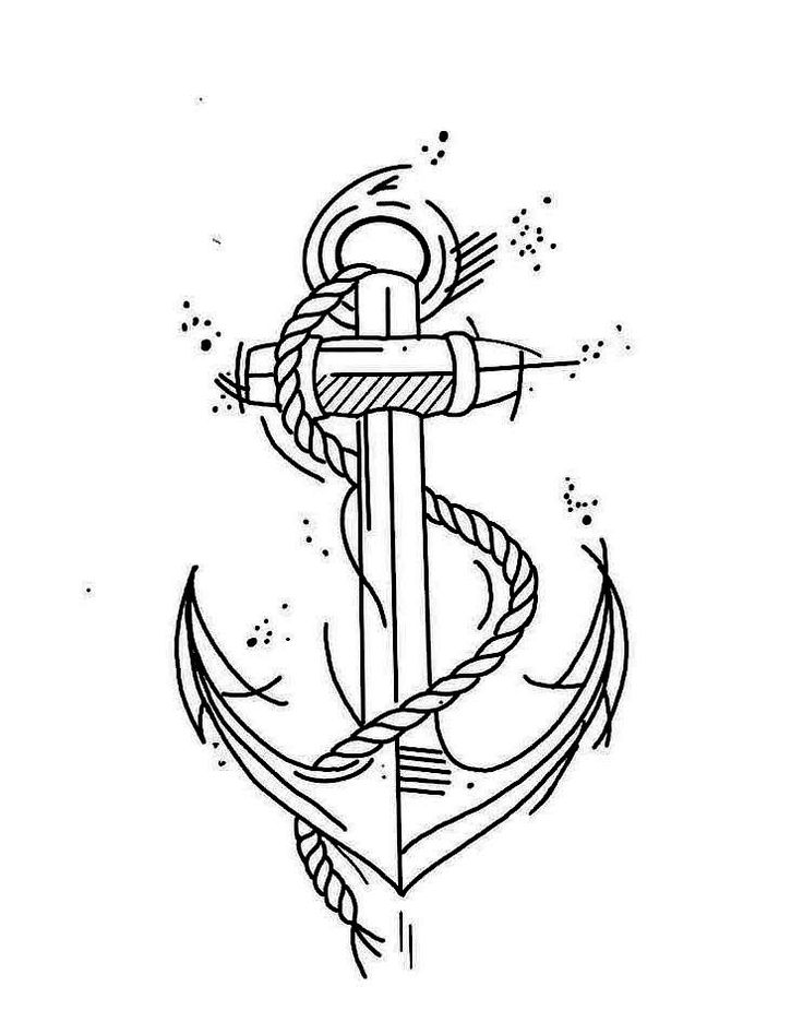 an anchor tattoo design on the back of a woman's shoulder, with a rope and