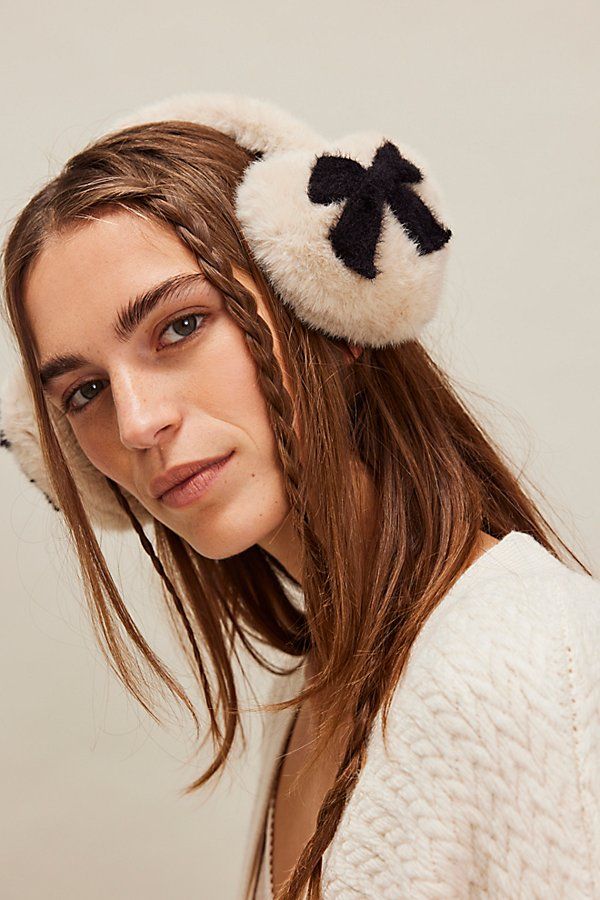 The perfect pair to add to your cold-weather accessories collection, these fun and fuzzy ear warmers are featured in a faux fur fabrication with bow printing at sides for the ideal femme fishing touch. | So Sweet Ear Warmers by Hansel From Basel at Free People in White Knit Earmuffs, Cute Winter Hat, Free People Hat, Baker Boy Cap, Floppy Sun Hats, Holiday Gift Ideas, Ear Warmer, Accessories Collection, Head Accessories