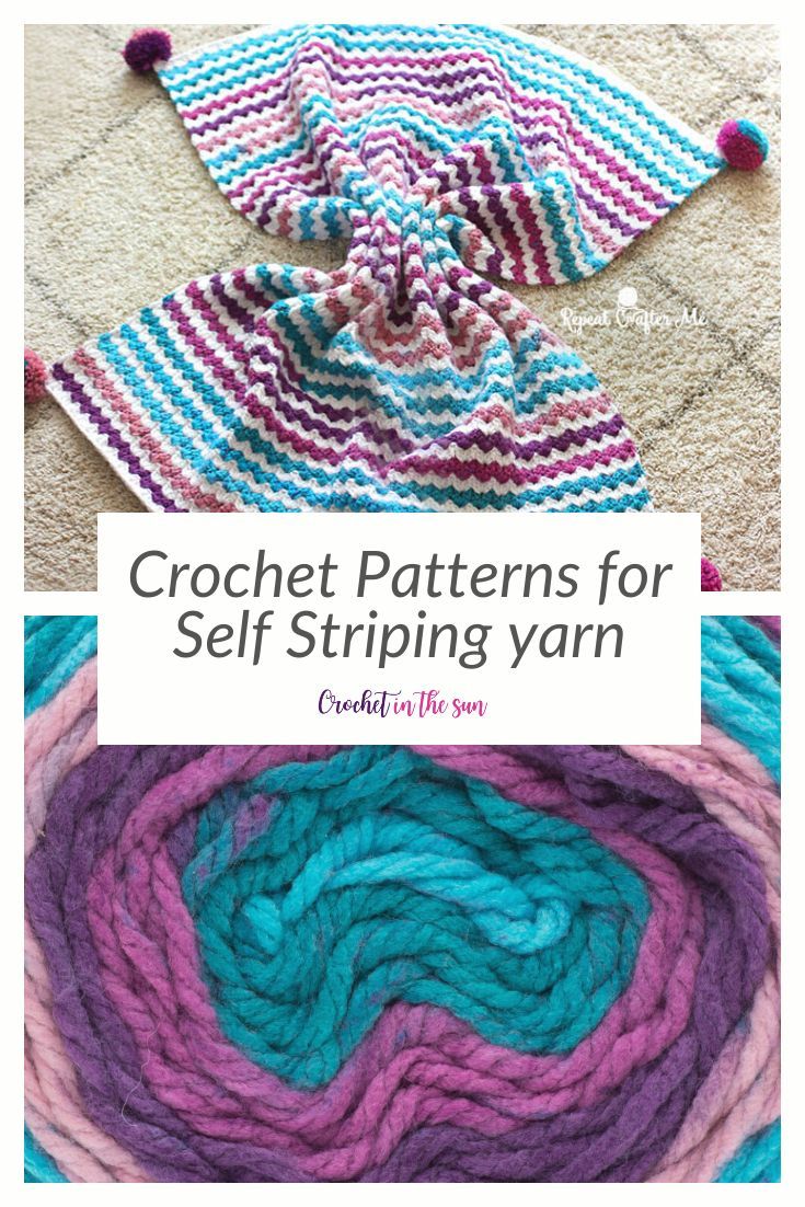 crochet patterns for self - striping yarn