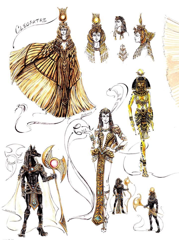 an image of some character designs for the animated movie, queen of egypt and other characters