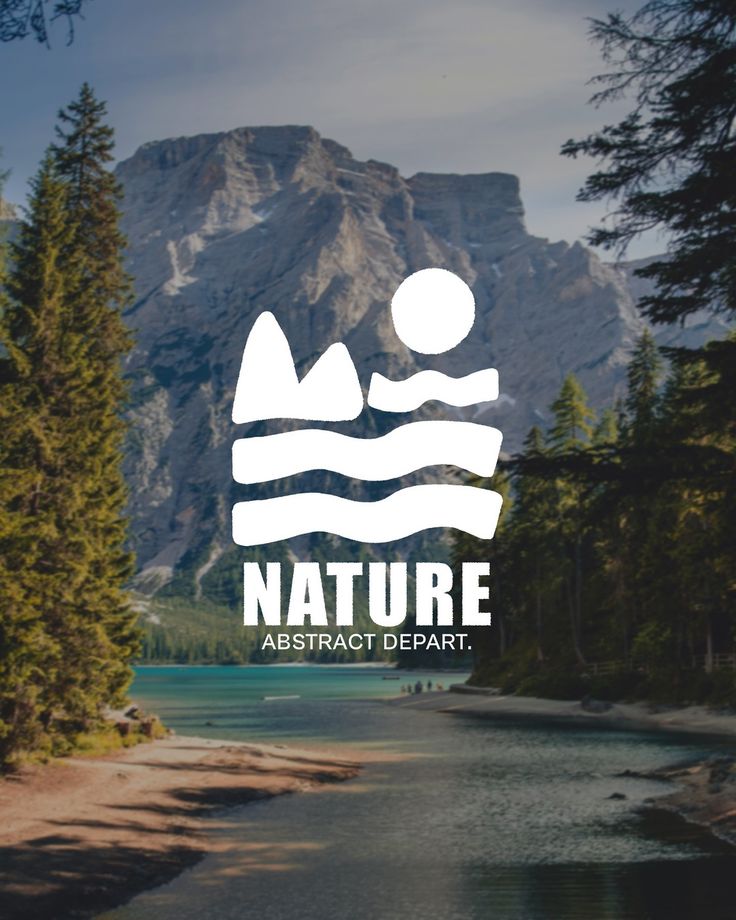 the logo for nature abstract deparr is displayed in front of some trees and mountains