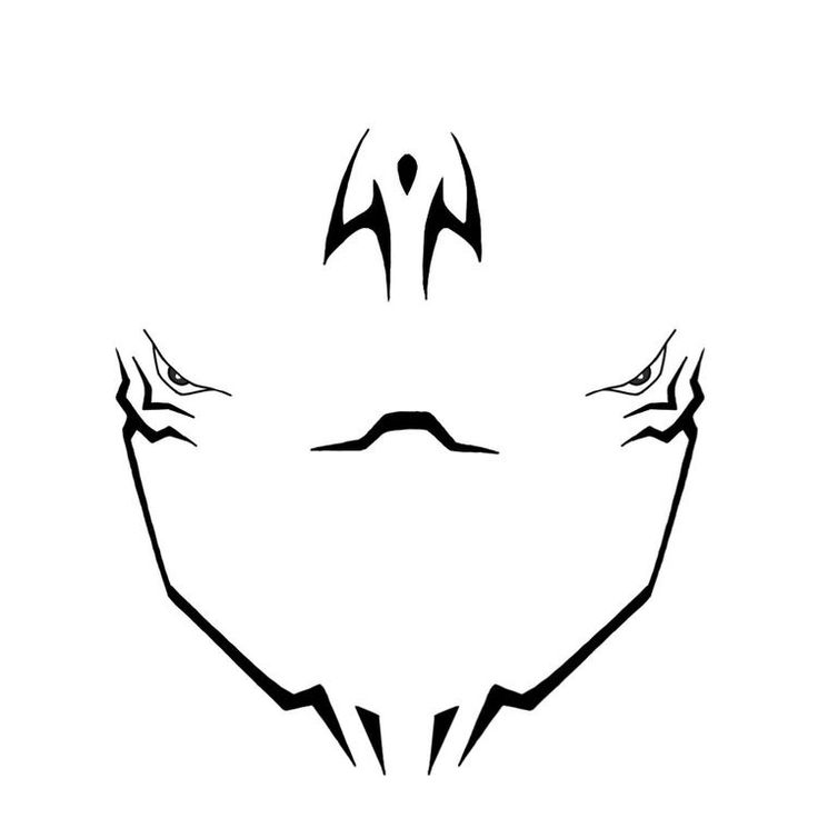 a black and white drawing of an alien face