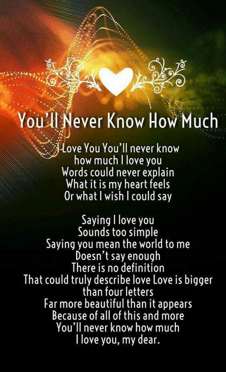 a poem that says you'll never know how much i love you