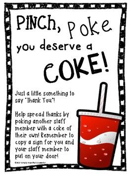 a sign that says, punch poke you deserves a coke