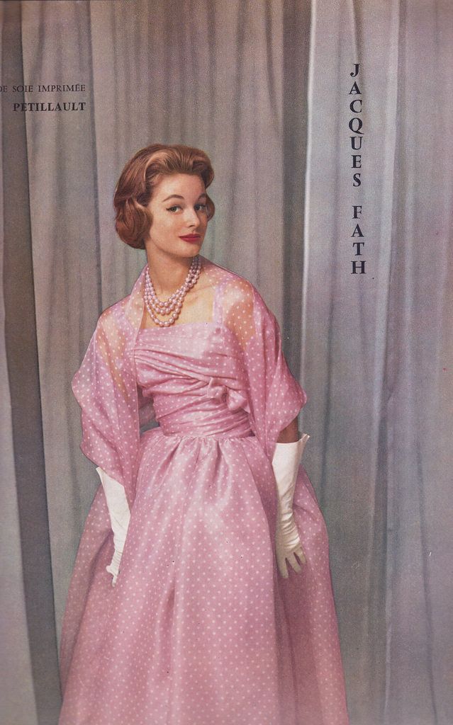 Jacques Fath 1957 | 50's dress Oldies Fashion, Vintage Prom Dresses 1950s, Fifties Style, Jacques Fath, Fashion Ads, Fashion Archive, Fifties Fashion, Vintage Dresses 50s, Fashion D