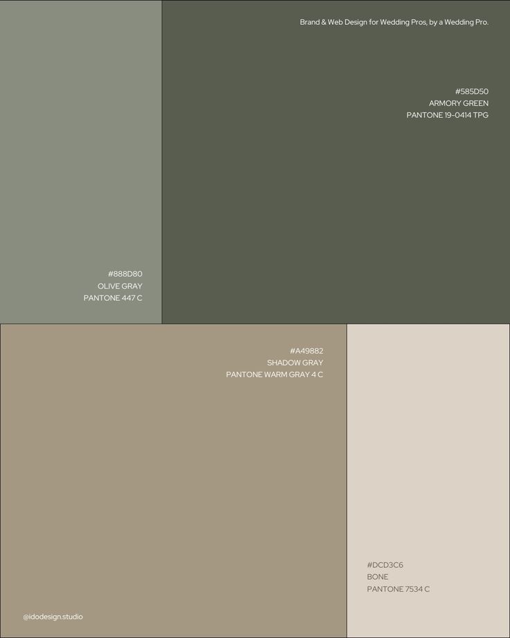 some different shades of gray and brown in the same color scheme, with text on each side