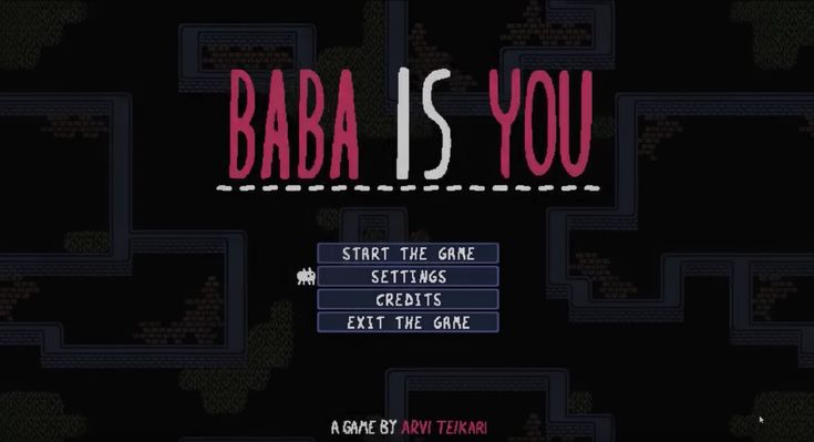 the title screen for baba is you