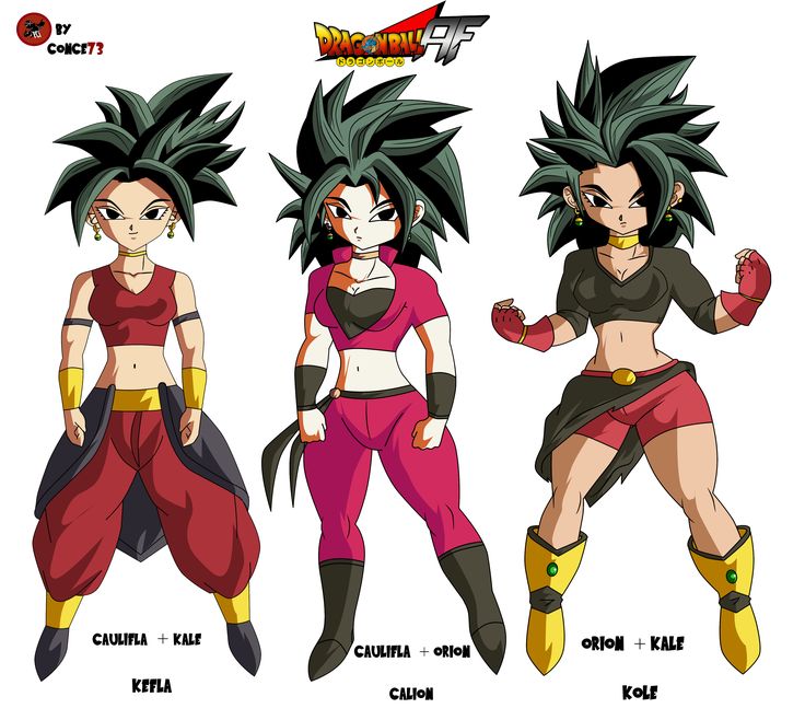 three different versions of the dragon ball characters