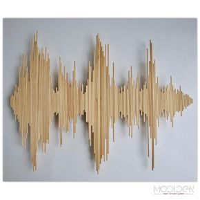 a sound wave made out of bamboo sticks