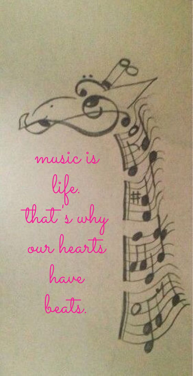 a drawing of a giraffe with musical notes on it