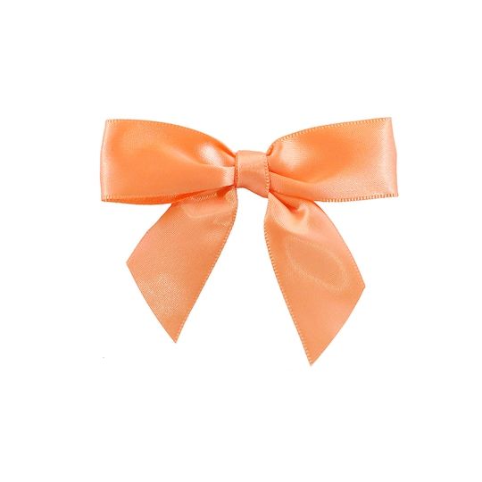 an orange bow on a white background